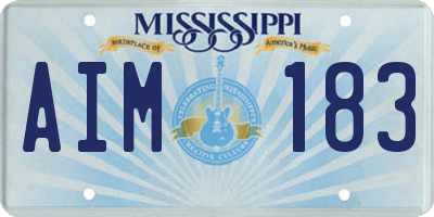 MS license plate AIM183