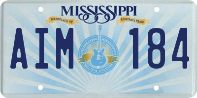 MS license plate AIM184