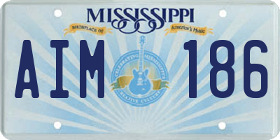 MS license plate AIM186