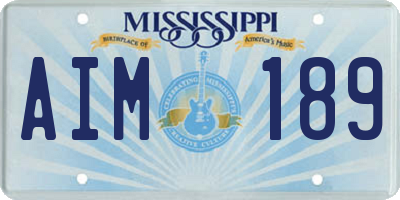 MS license plate AIM189
