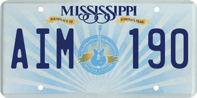 MS license plate AIM190