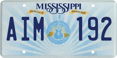 MS license plate AIM192