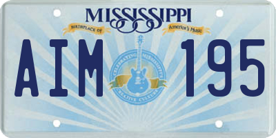 MS license plate AIM195