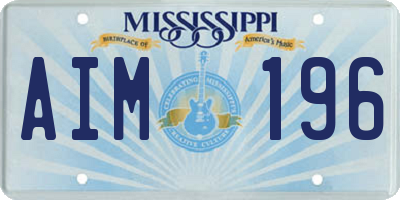 MS license plate AIM196
