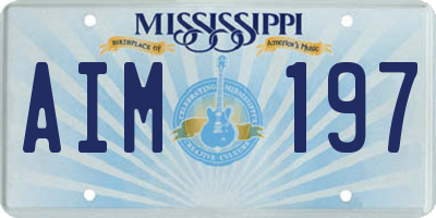 MS license plate AIM197