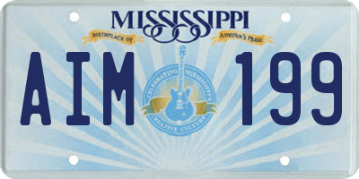 MS license plate AIM199