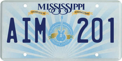 MS license plate AIM201