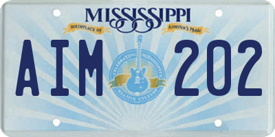 MS license plate AIM202