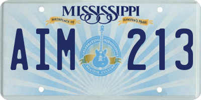 MS license plate AIM213