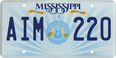MS license plate AIM220