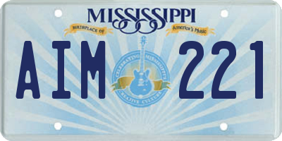 MS license plate AIM221