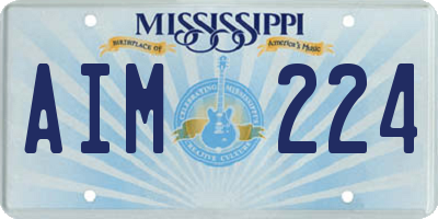 MS license plate AIM224
