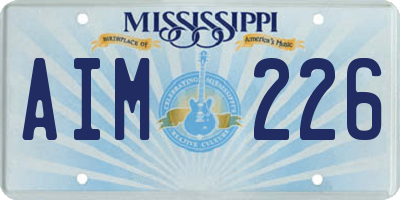 MS license plate AIM226