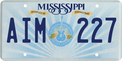 MS license plate AIM227