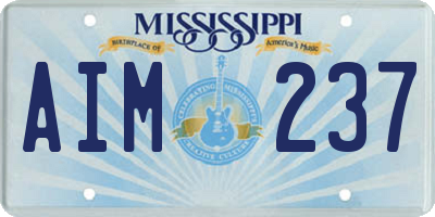 MS license plate AIM237