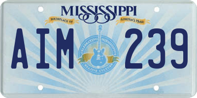 MS license plate AIM239