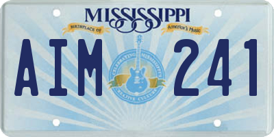 MS license plate AIM241