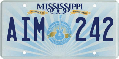 MS license plate AIM242
