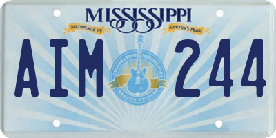 MS license plate AIM244