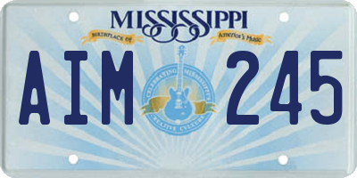 MS license plate AIM245