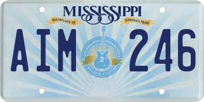 MS license plate AIM246