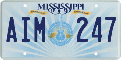 MS license plate AIM247