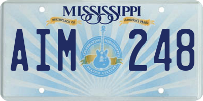 MS license plate AIM248