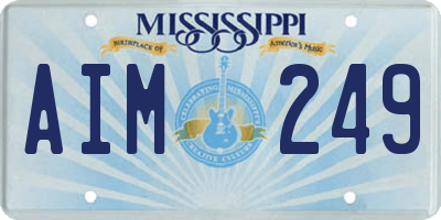 MS license plate AIM249