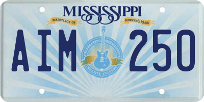 MS license plate AIM250