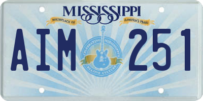 MS license plate AIM251