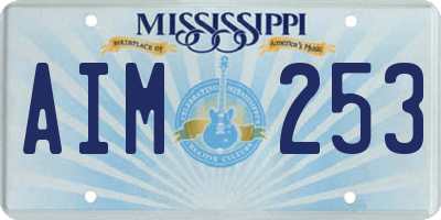 MS license plate AIM253