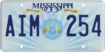 MS license plate AIM254