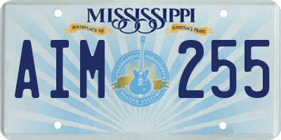 MS license plate AIM255