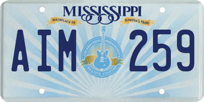MS license plate AIM259