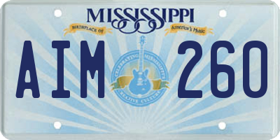 MS license plate AIM260