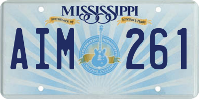 MS license plate AIM261