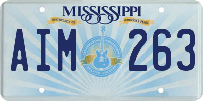 MS license plate AIM263