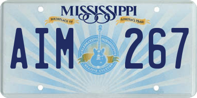 MS license plate AIM267