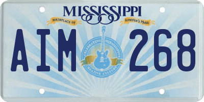 MS license plate AIM268