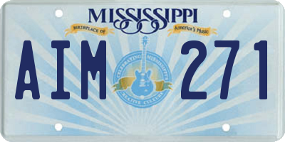 MS license plate AIM271