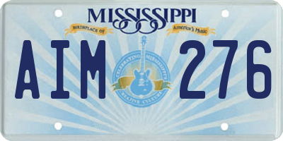 MS license plate AIM276