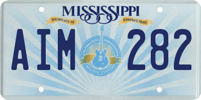 MS license plate AIM282