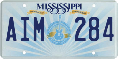 MS license plate AIM284
