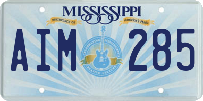 MS license plate AIM285