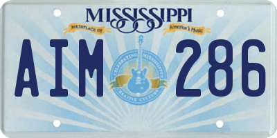 MS license plate AIM286
