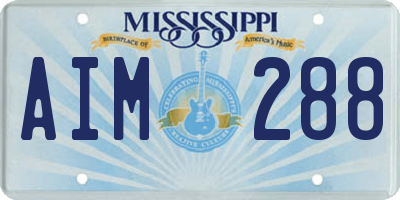 MS license plate AIM288