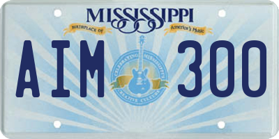 MS license plate AIM300