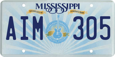 MS license plate AIM305
