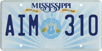 MS license plate AIM310