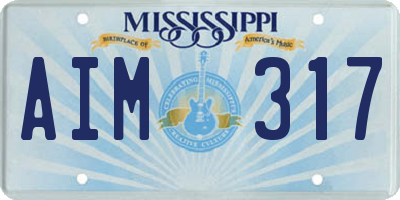 MS license plate AIM317